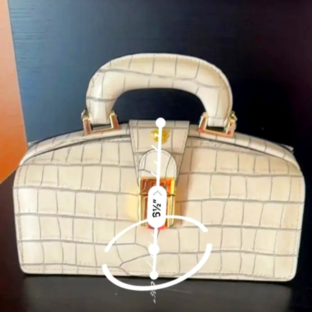 PRATESI firenze lady brunelleschi croc embossed doctor bag - Picture 5 of 7